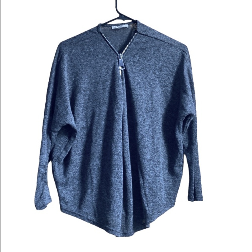 JOAN VASS Studio 1/2 Zip Pullover Sweater Top Sz S